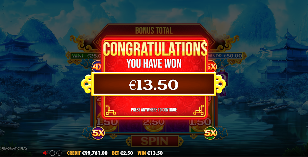 A win in Chests of Cai Chen 2 by Pragmatic Play