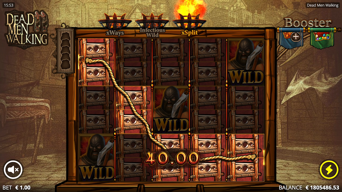 A win in Dead Men Walking by Nolimit City