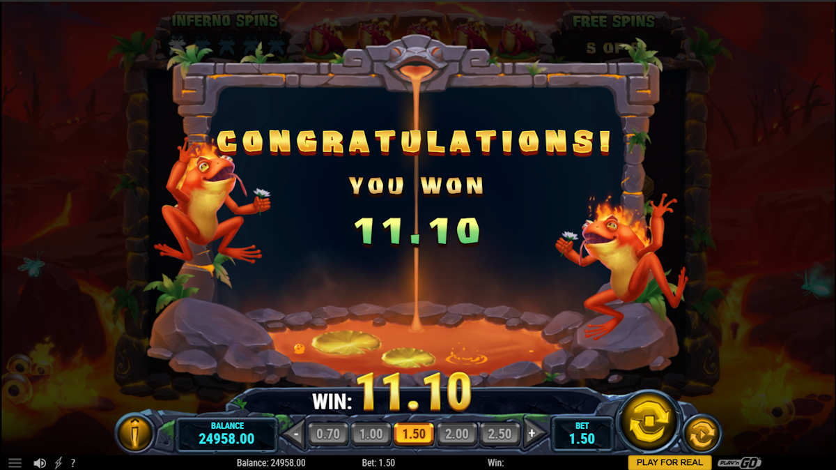 A win in Fire Toad 2 by Play'n GO
