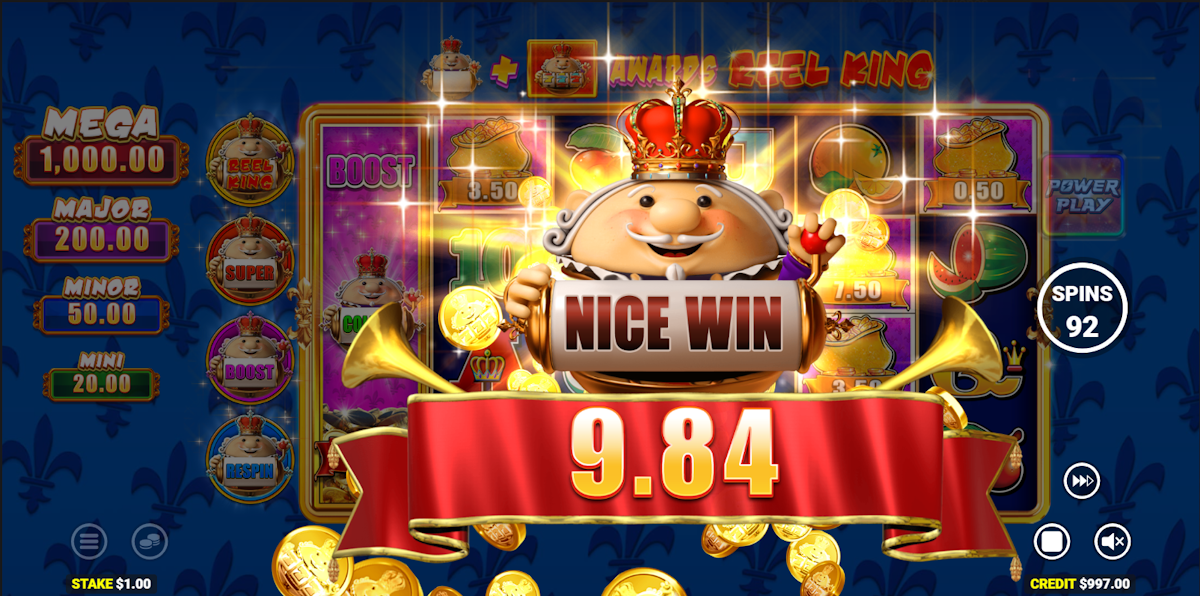 A win in Reel King Riches by Blueprint Gaming