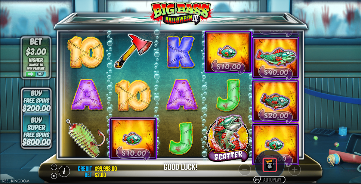 Base game in Big Bass Halloween 3 by Pragmatic Play
