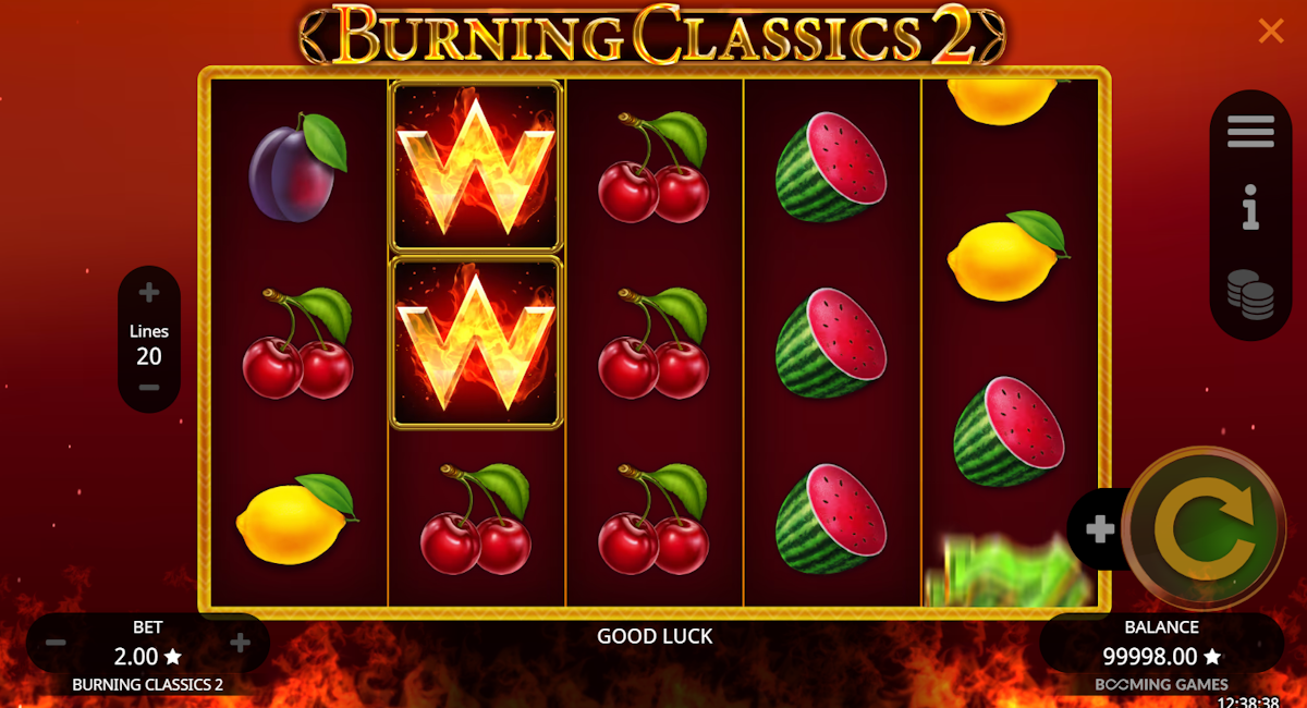Base game in Burning Classics 2 by Booming Games