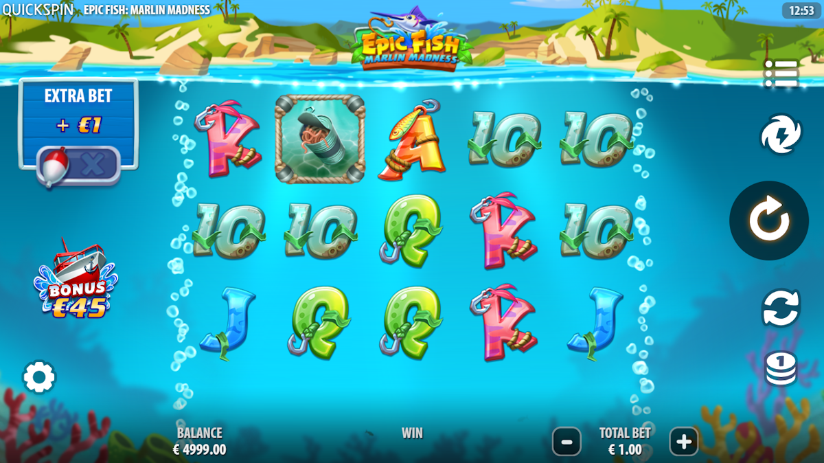 Base game in Epic Fish Marlin Madness by Quickspin