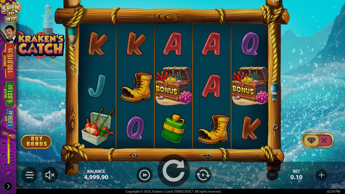 Base game in Kraken’s Catch by Stakelogic