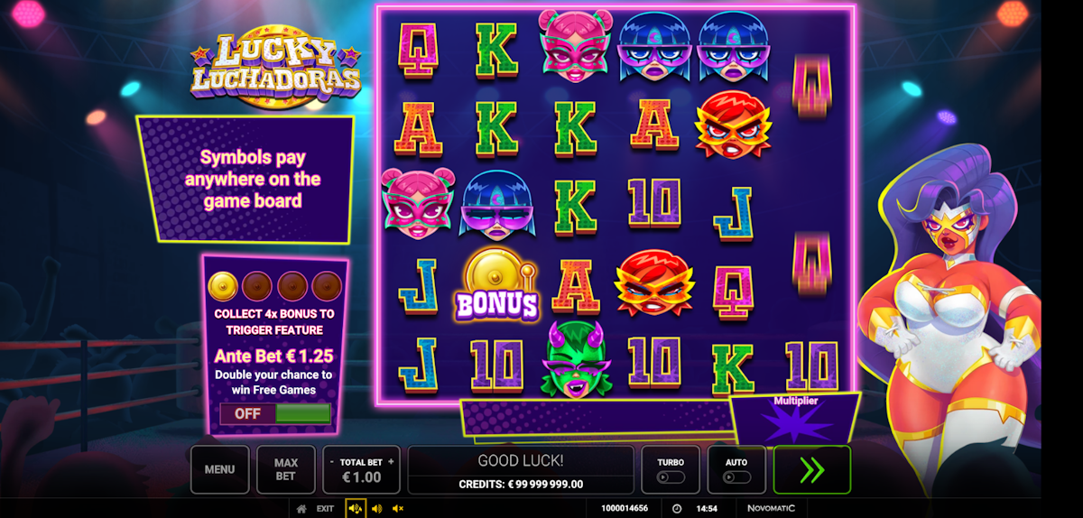 Base game in Lucky Luchadoras by Greentube