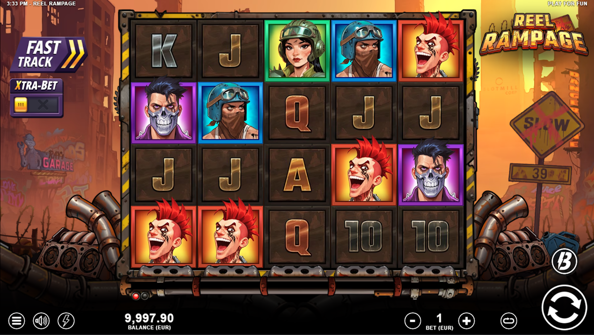 Base game in Reel Rampage by Slotmill