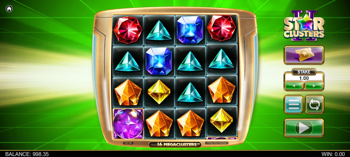 Base game in Star Clusters II by Big Time Gaming