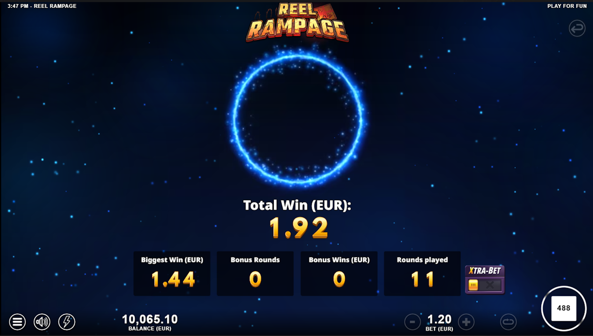 Burst mode in Reel Rampage by Slotmill