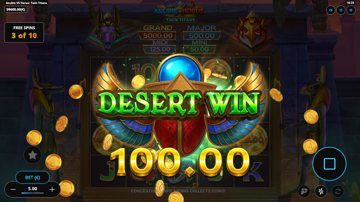 A desert win in Anubis vs Horus Twin Titans by Gaming Corps