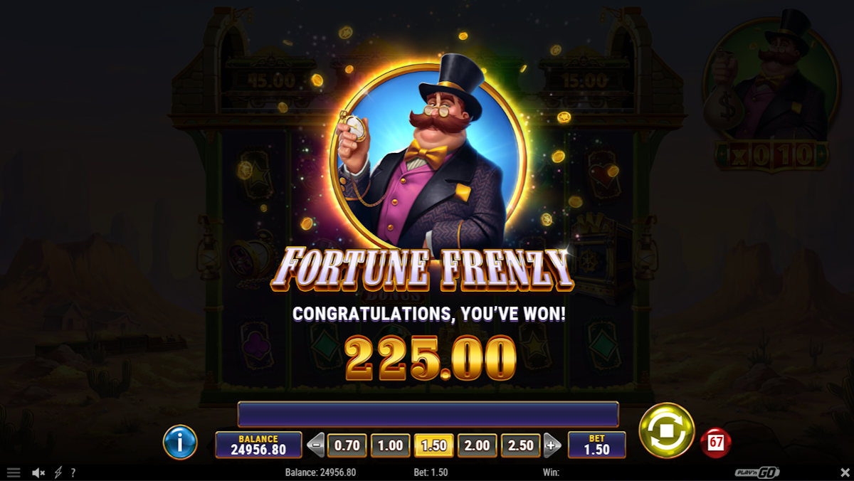 Fortune frenzy rewards in Bullion Xpress by Play’n GO