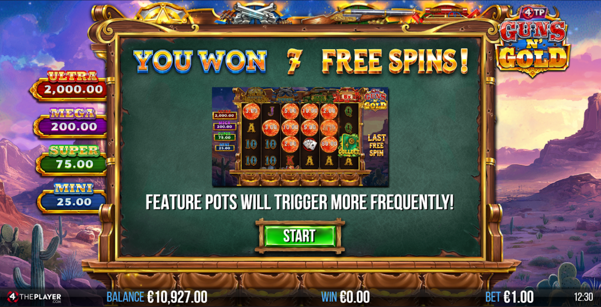 Free spins won in 4TP Guns N’ Gold by 4ThePlayer