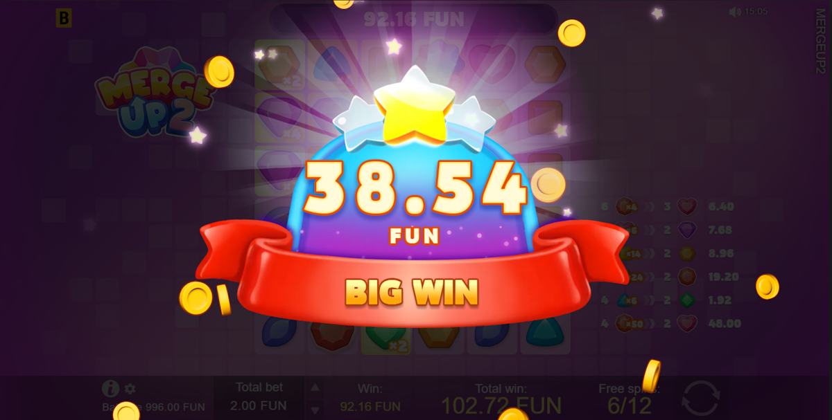 A big win in Merge Up 2 by BGaming