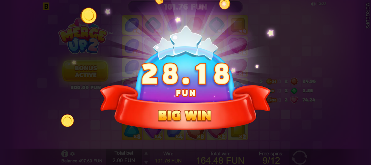 A big win in Merge Up™ 2 by BGaming