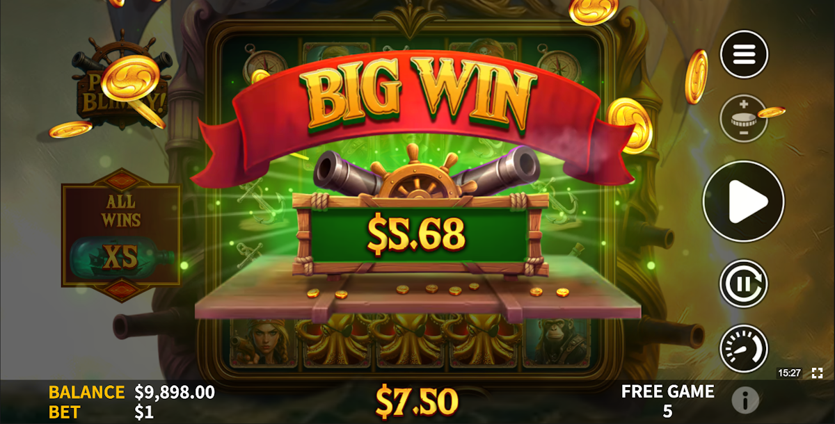 A big win in Pirate Blimey! by Skywind