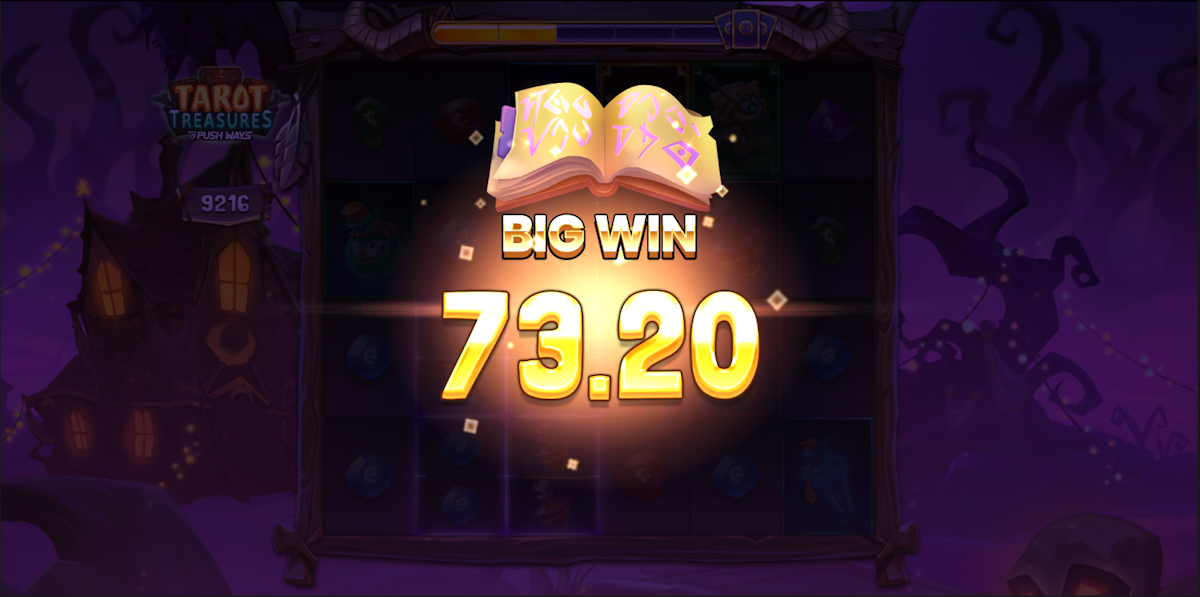 A big win in Tarot Treasures by Push Gaming