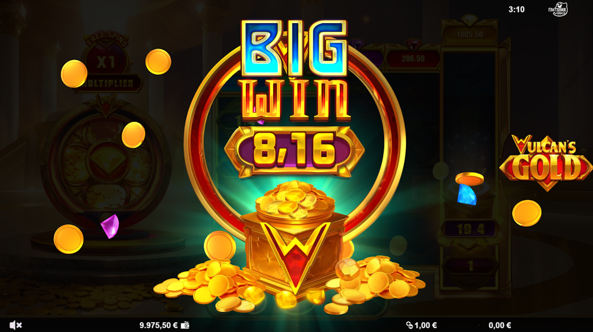 A big win in Vulcan’s Gold by SlotMatrix
