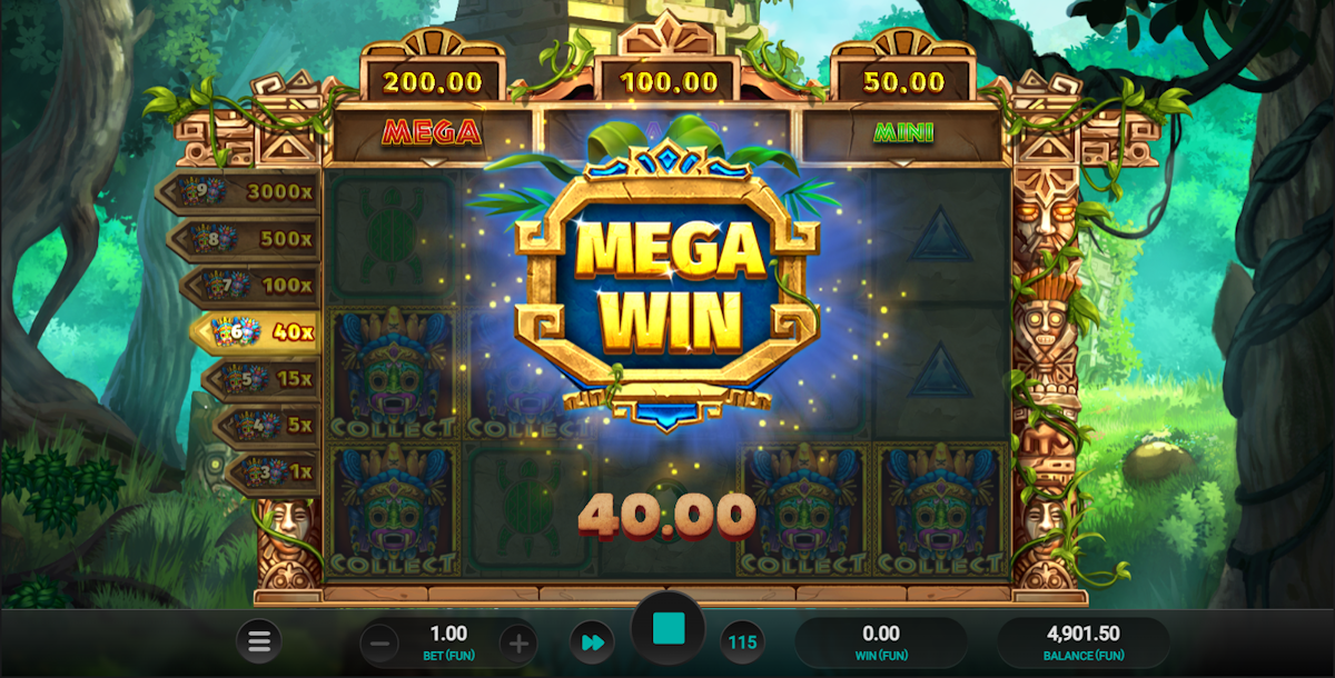 A mega win in Masked Treasures by Relax Gaming