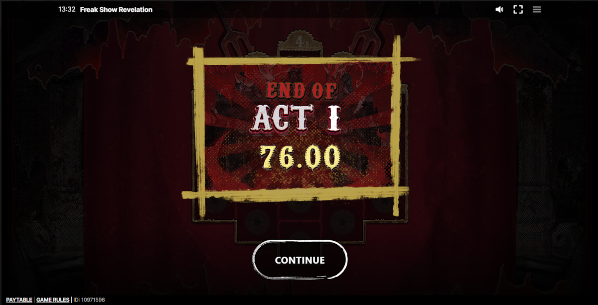 A win in Freak Show Revelation by Sneaky Slots