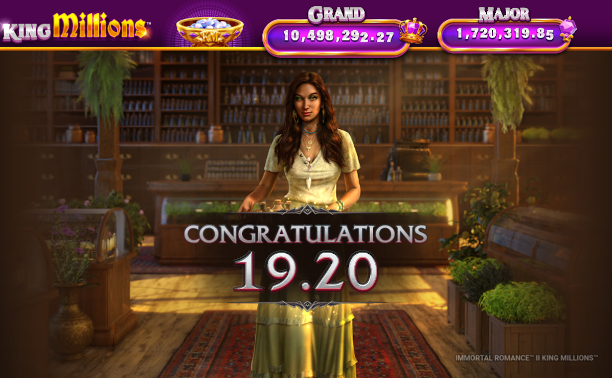 A win in Immortal Romance 2 King Millions by Stormcraft Studios