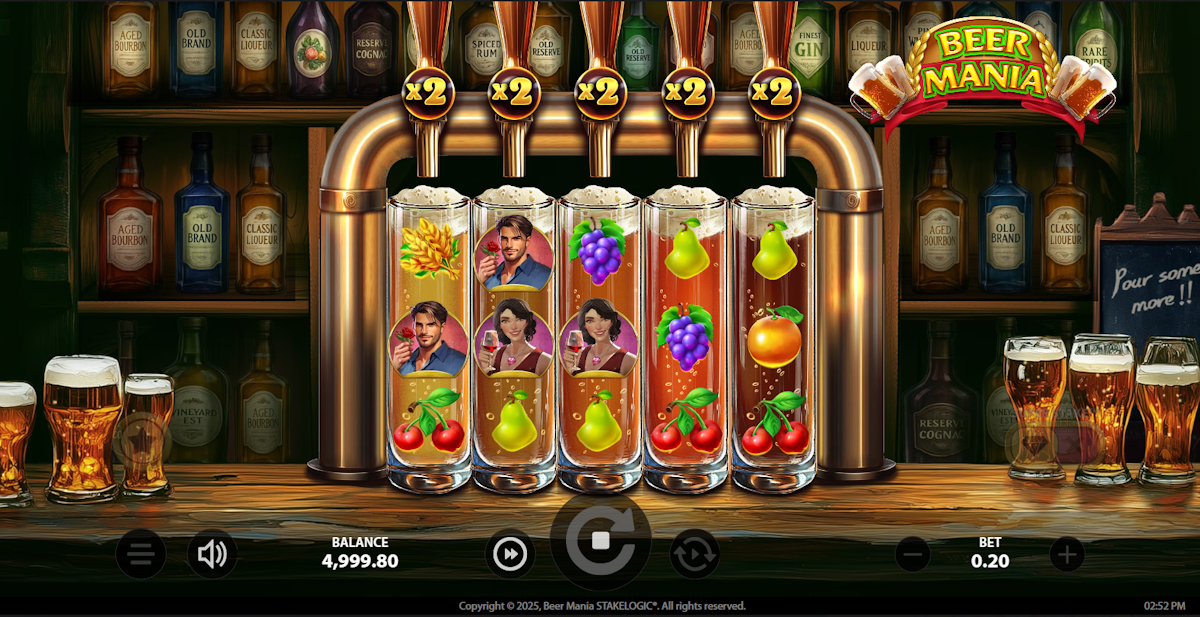 Base game in Beer Mania by Stakelogic