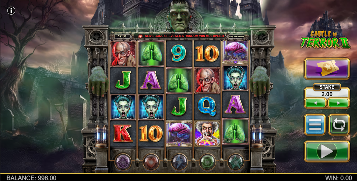 Base game in Castle of Terror II by Big Time Gaming