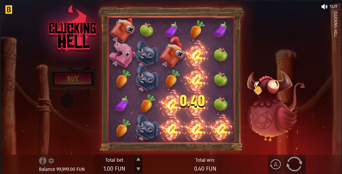 Base game in Clucking Hell by BGaming