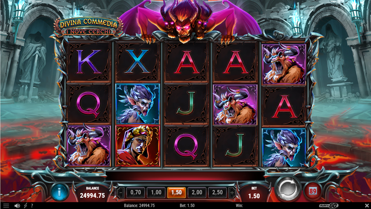 Base game in Divina Commedia I Nove Cerchi by Play’n GO