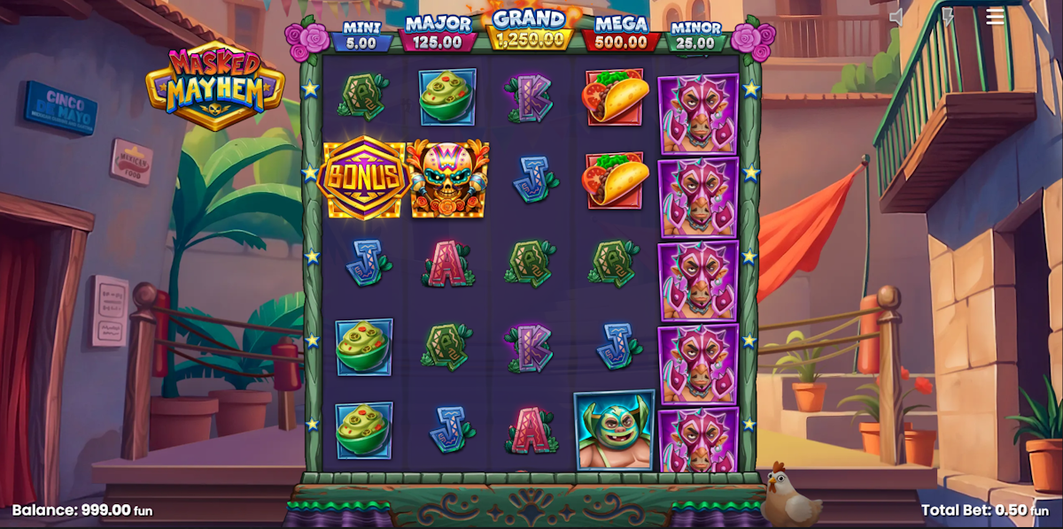 Base game in Masked Mayhem by Push Gaming