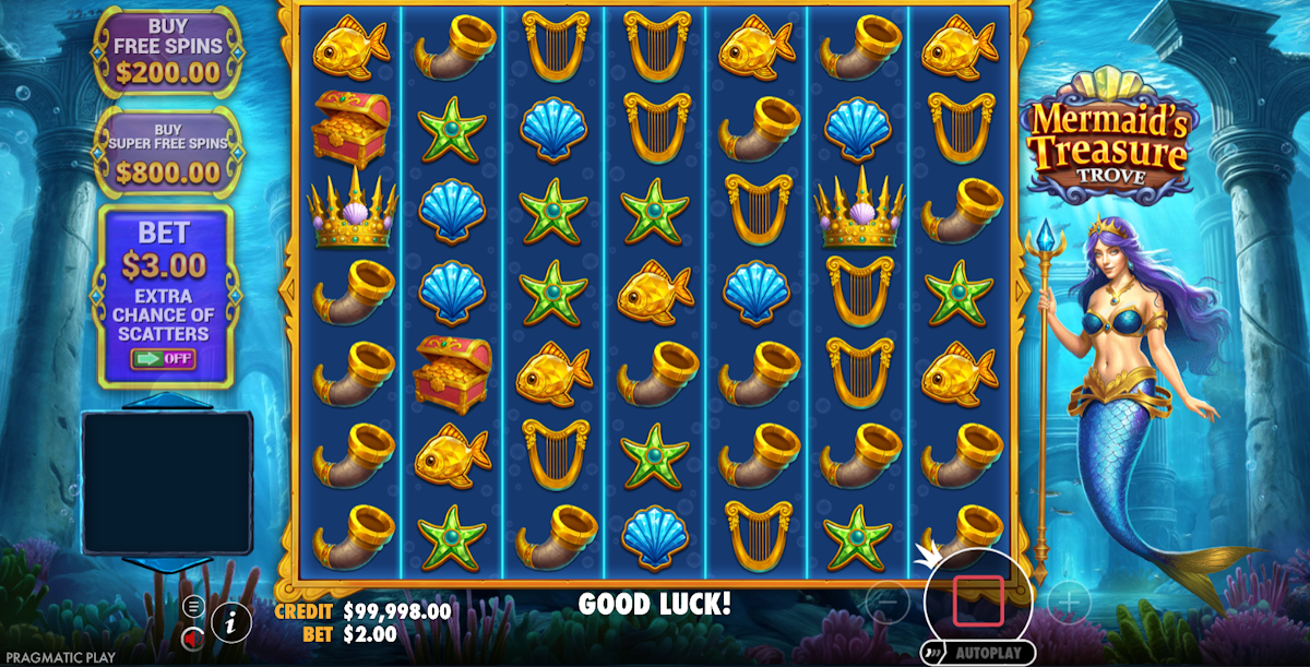 Base game in Mermaid’s Treasure Trove by Pragmatic Play