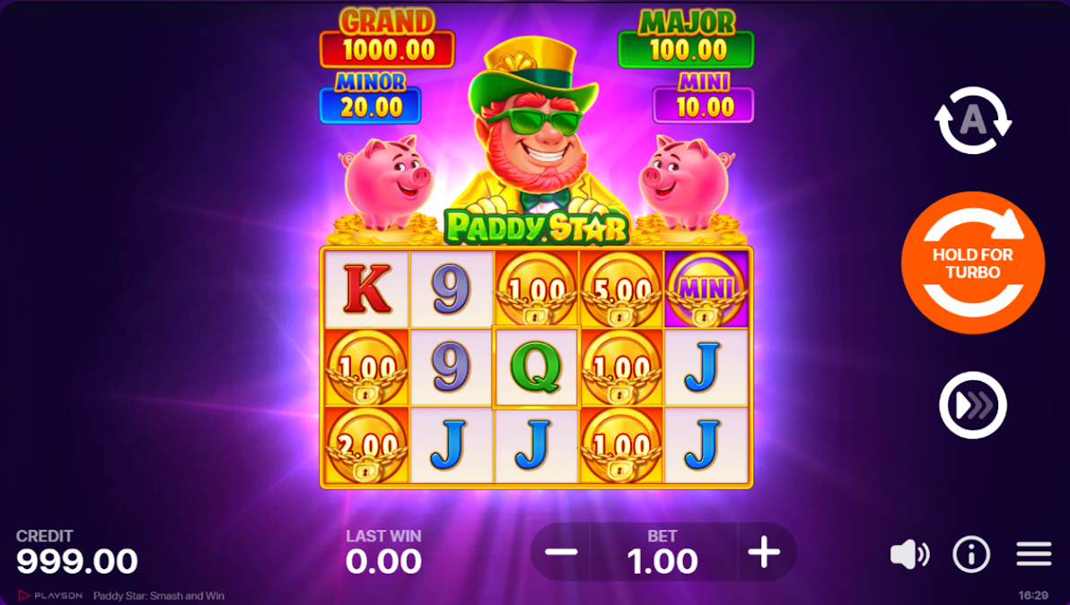 Base game in Paddy Star Smash and Win by Playson