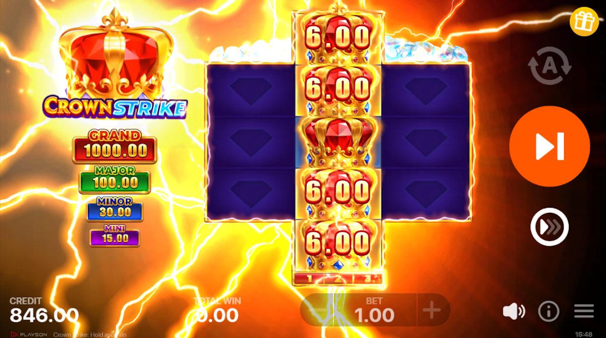 Bonus game in Crown Strike Hold and Win by Playson