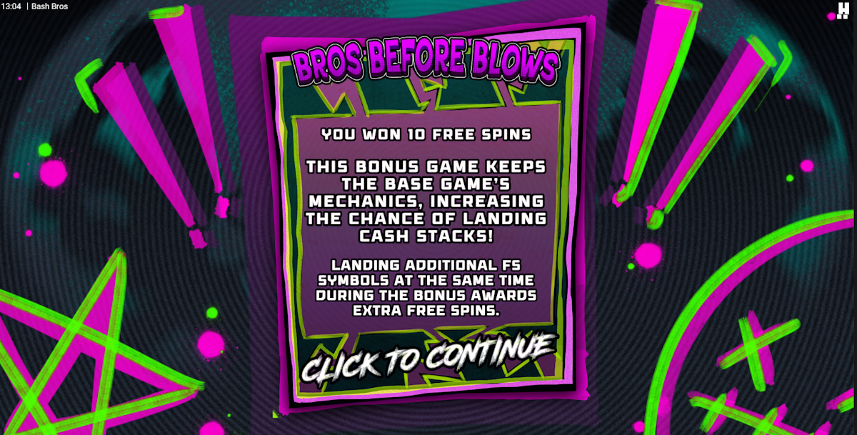 Bros before blows bonus round won in Bash Bros by Hacksaw Gaming