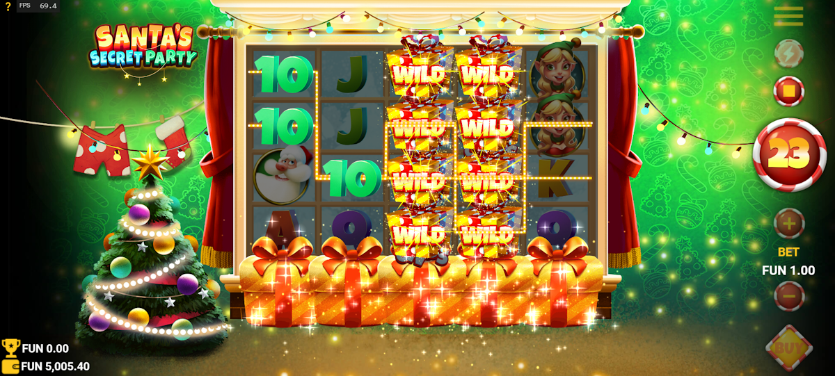 Christmas Wild Party feature in action in Santa's Secret Party by Trigger Button