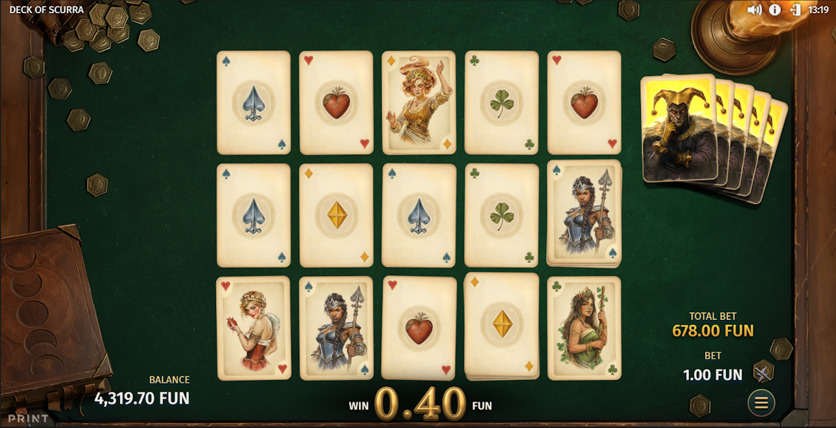 Evolving deck bonus in action in Deck of Scurra by Print Studios