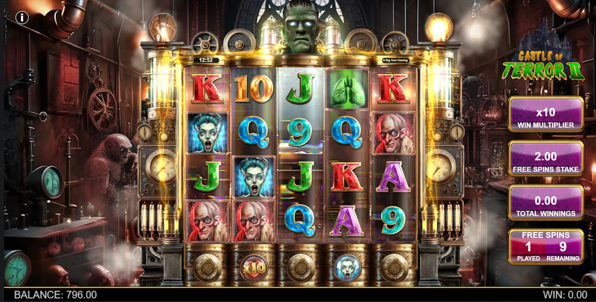 Free spins in Castle of Terror II by Big Time Gaming