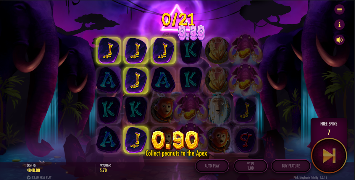 Free spins in Pink Elephants Trinity by Thunderkick
