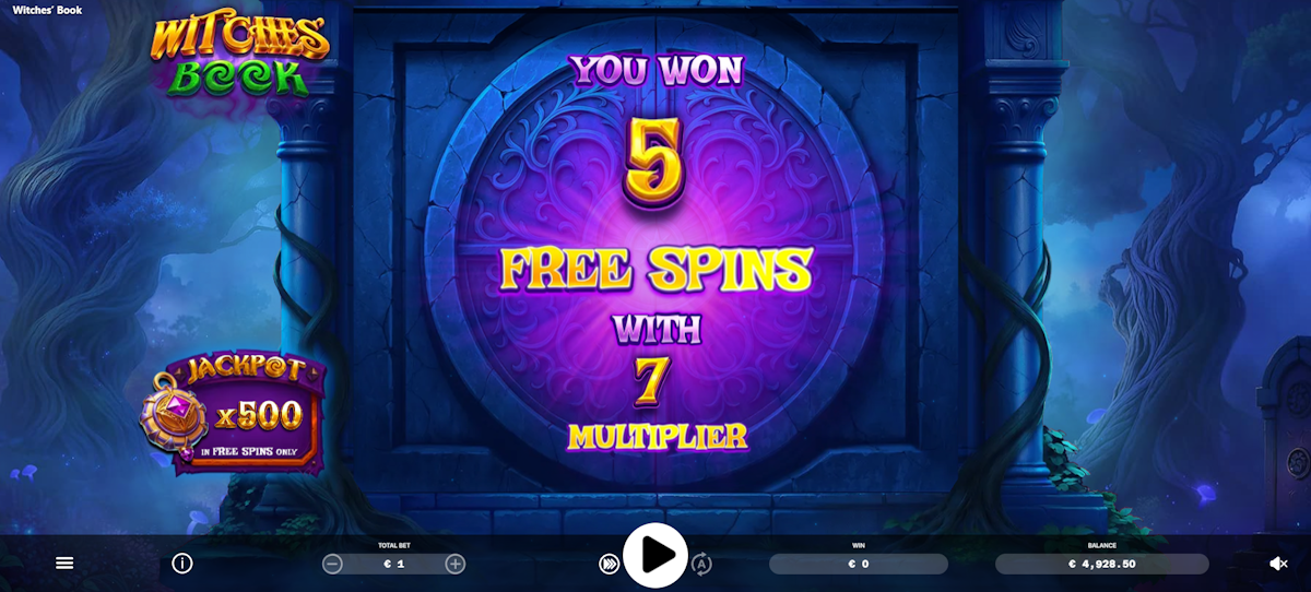 Free spins won in Witches’ Book by ELA Games