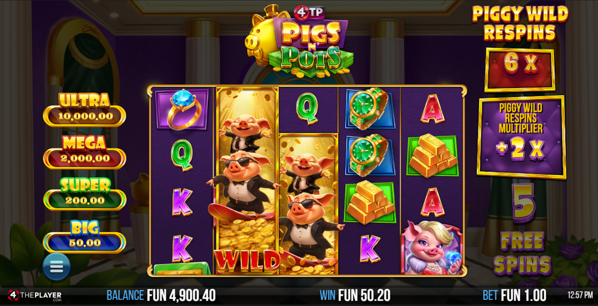 Piggy wild respins in 4TP Pigs N’ Pots by 4ThePlayer