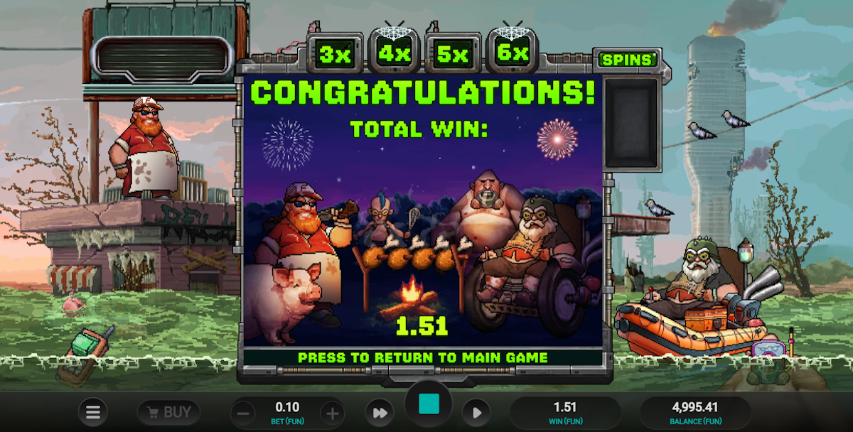 Total win in Frank’s Diner by Relax Gaming