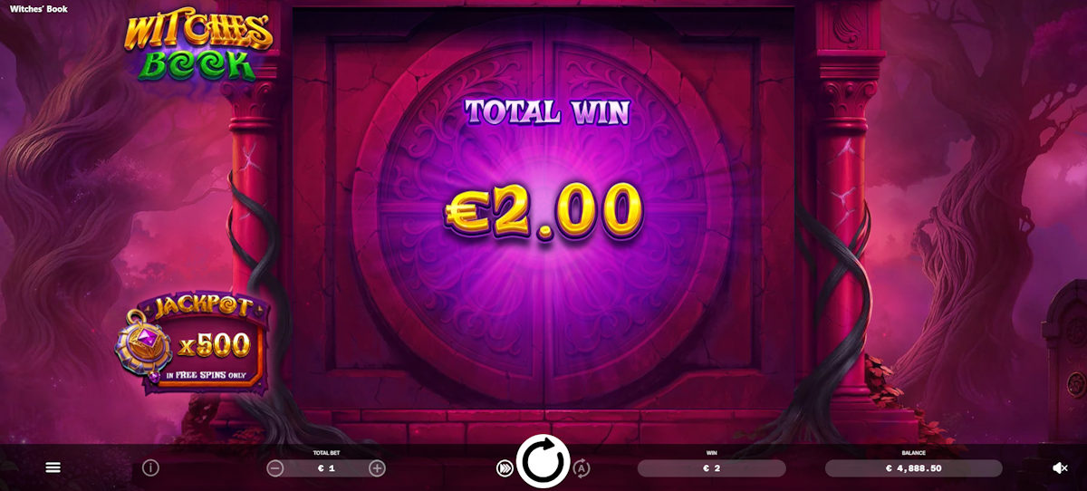 Total win in Witches’ Book by ELA Games