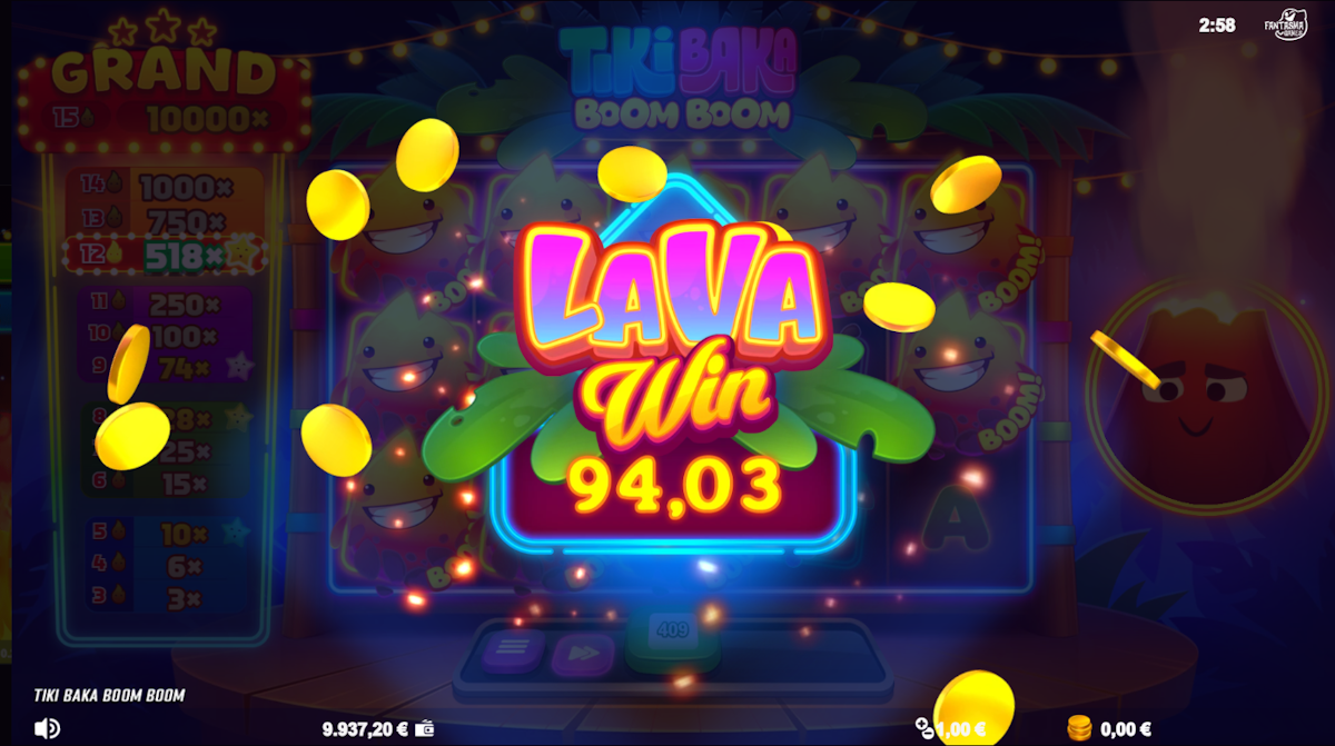 A lava win in Tiki Baka Boom Boom by SlotMatrix