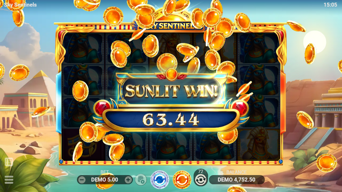 A sunlit win in Sky Sentinels by Evoplay