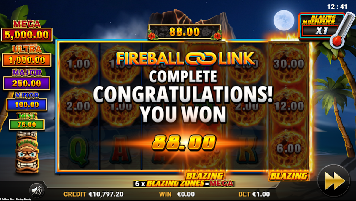 A win in 8 Balls of Fire Blazing Bounty by Reflex Gaming