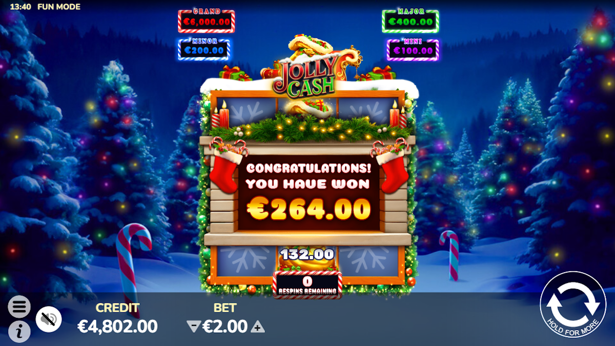 A win in Jolly Cash by Atomic Slot Lab