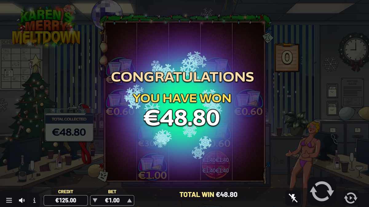 A win in Karen’s Merry Meltdown by IndigoMagic