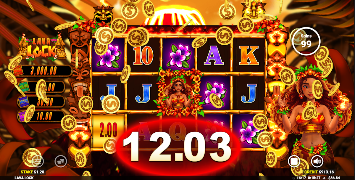 A win in Lava Lock Jackpot King™ by Blueprint Gaming