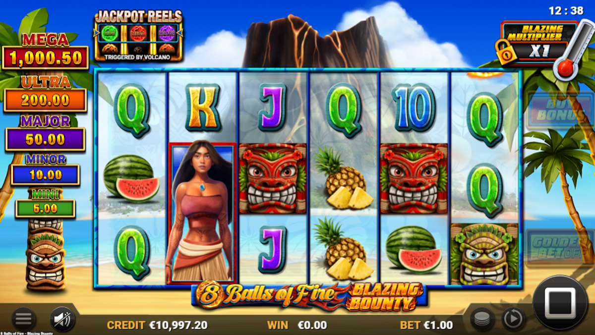 Base game in 8 Balls of Fire Blazing Bounty by Reflex Gaming