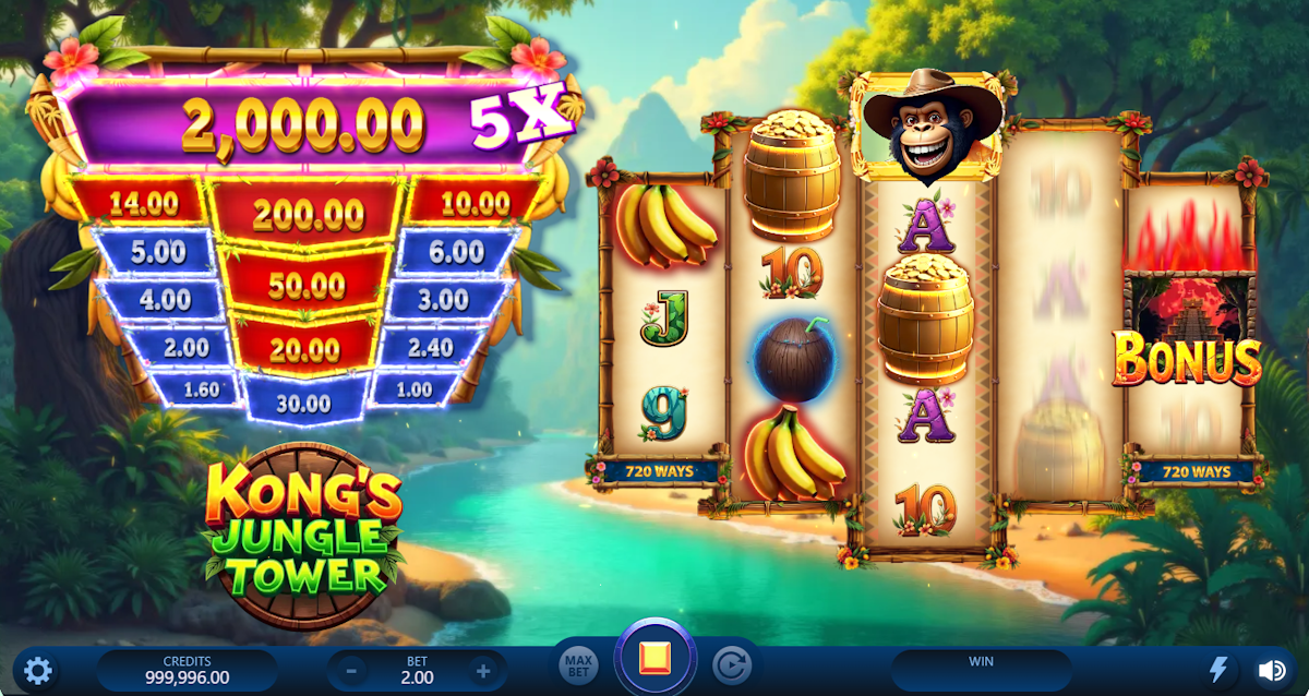Base game in Kong’s Jungle Tower by Red Papaya