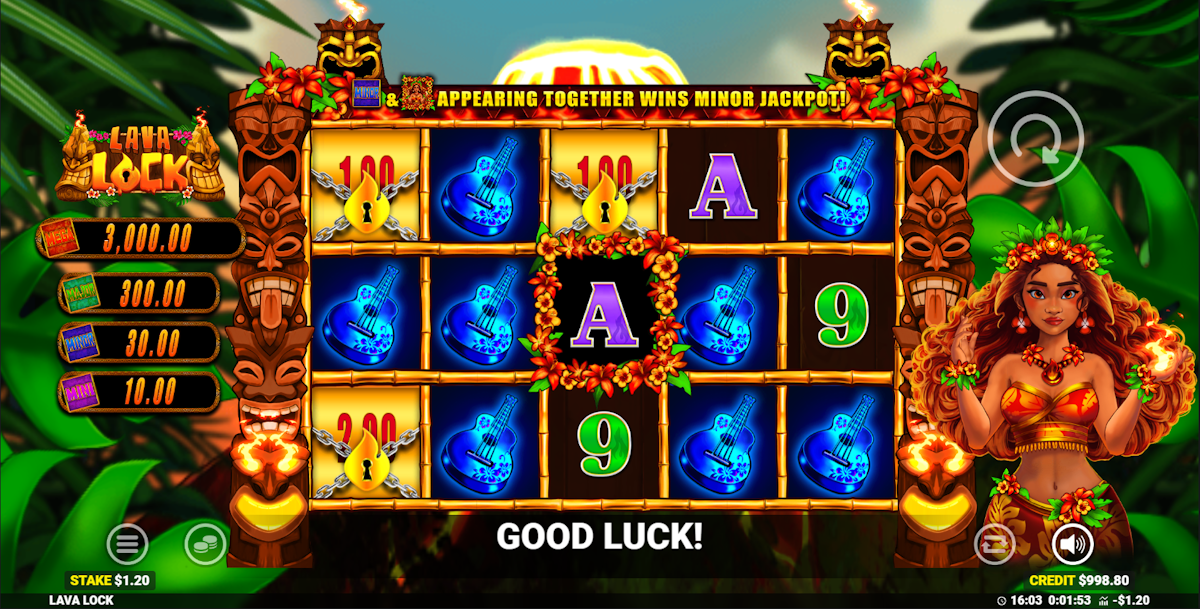 Base game in Lava Lock Jackpot King™ by Blueprint Gaming