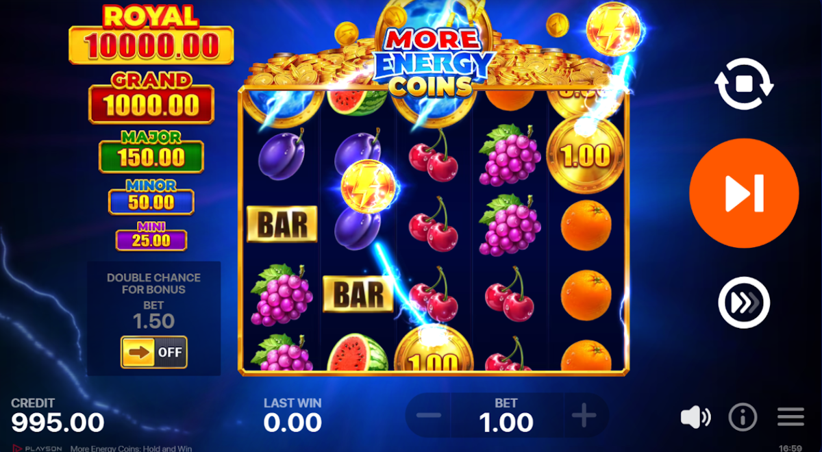 Base game in More Energy Coins Hold and Win by Playson
